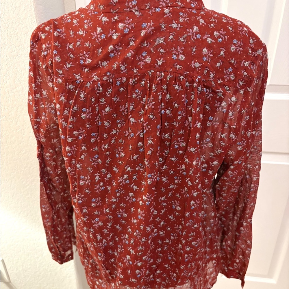 Isabel Marant Etolie Maria Shirt Grenat Cotton Floral - Picture 5 of 7